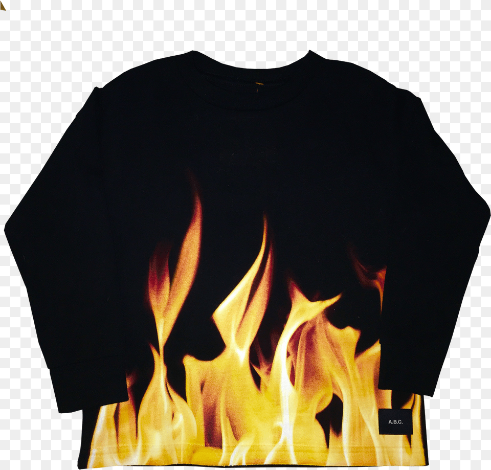 Flame, T-shirt, Clothing, Fire, Person Png