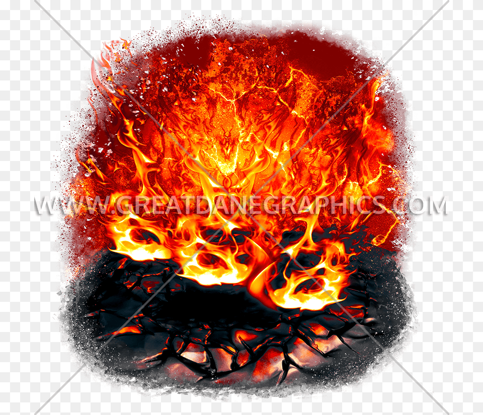 Flame Background Production Ready Artwork For T Shirt Printing Flame, Mountain, Nature, Outdoors, Fire Free Png Download