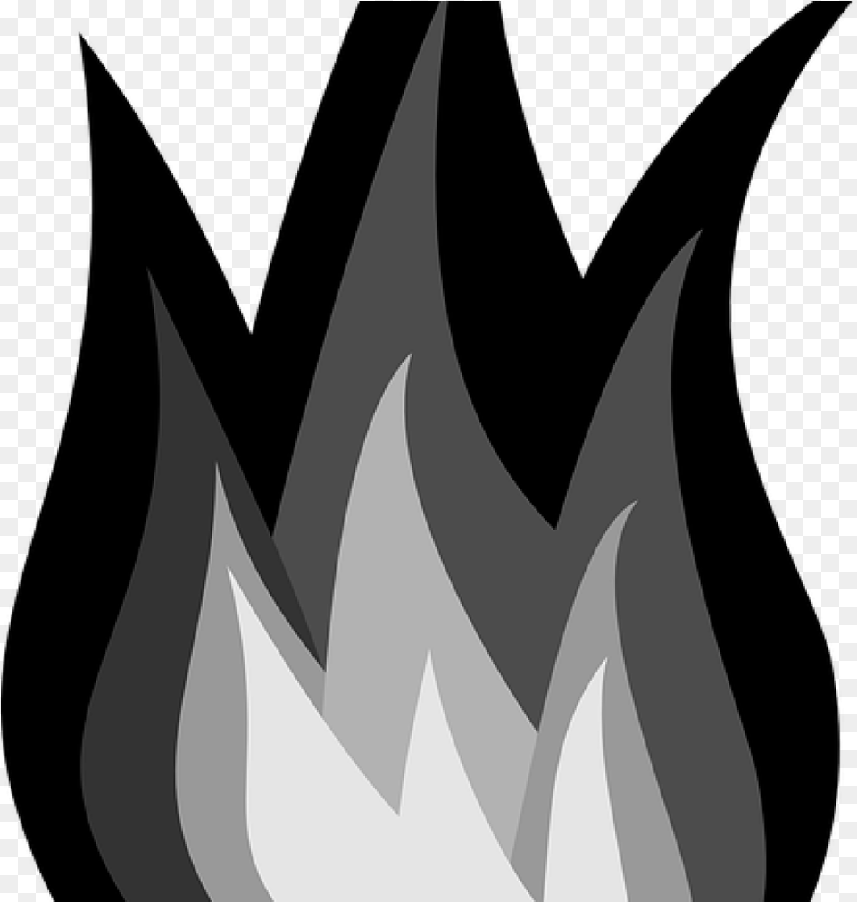 Flame Clipart Black And White Fire Flames Burn, Symbol, Leaf, Plant, Nature Free Png