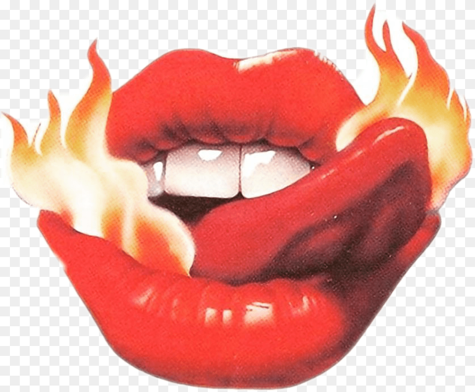 Flame Clipart Tongue Lips On Fire Body Part, Mouth, Person, Teeth Free Transparent Png