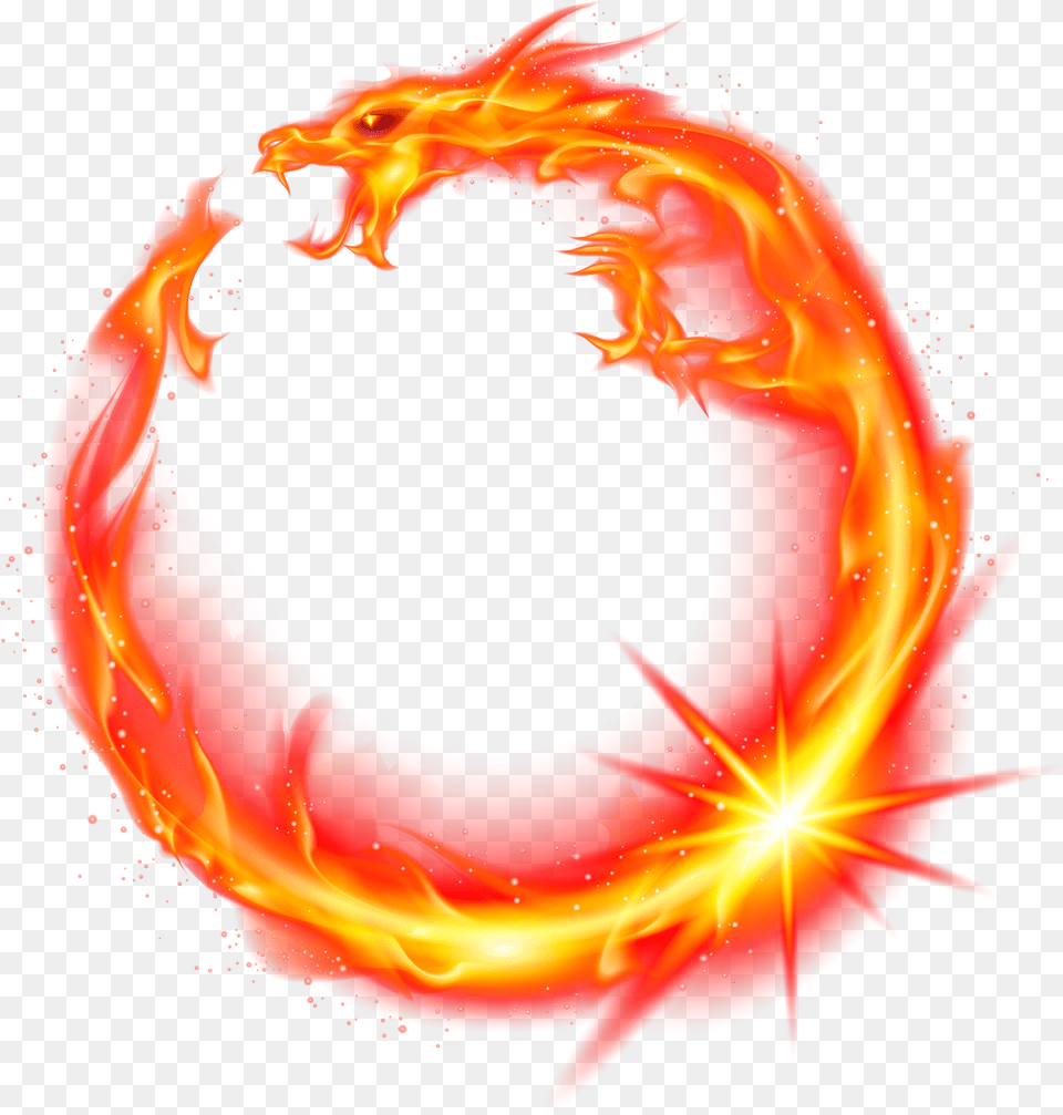 Flame Dragon Fire Red Fire Dragon Circle Free Png Download
