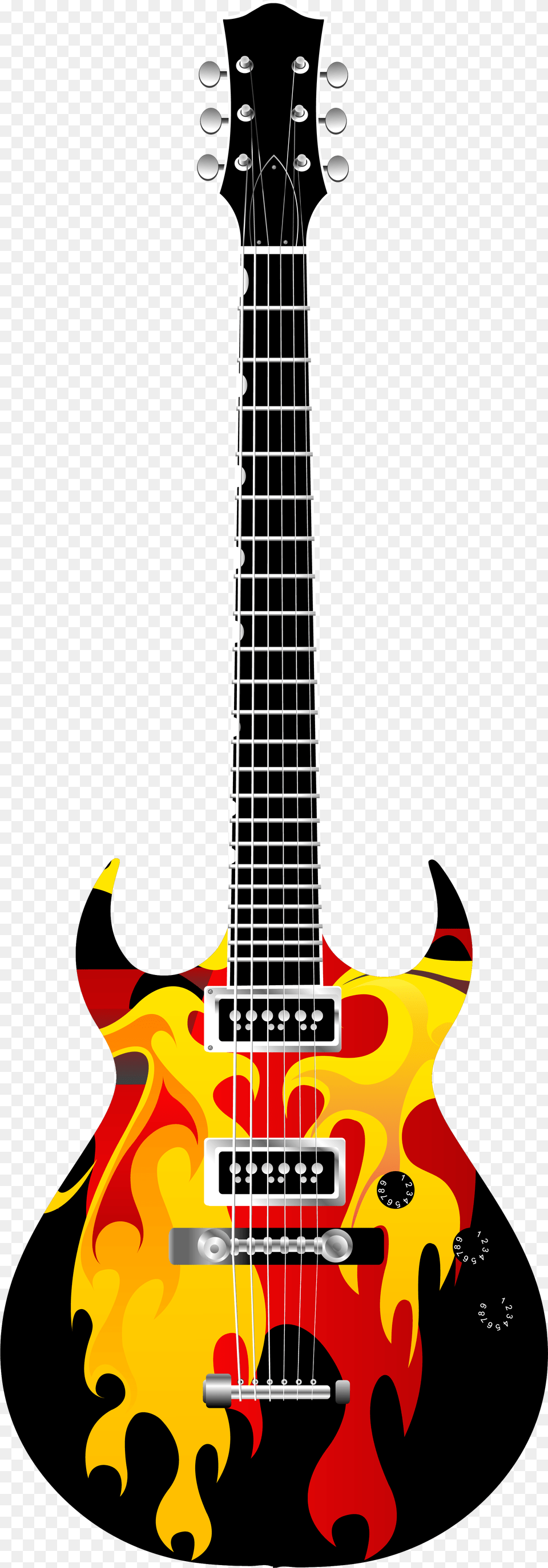 Flame Electric Guitar Clipart Electric Guitar Guitar, Musical Instrument, Bass Guitar, Electric Guitar Png