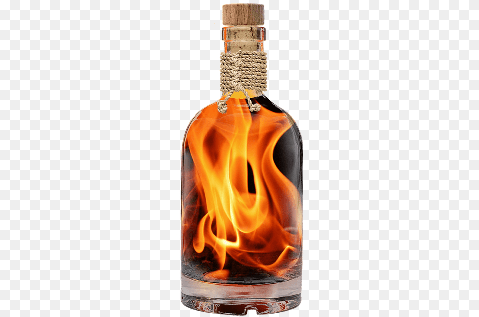 Flame Embers Bottle Fiery Fire Hot Burn Campfire Fiery Bottle, Adult, Female, Person, Woman Free Png