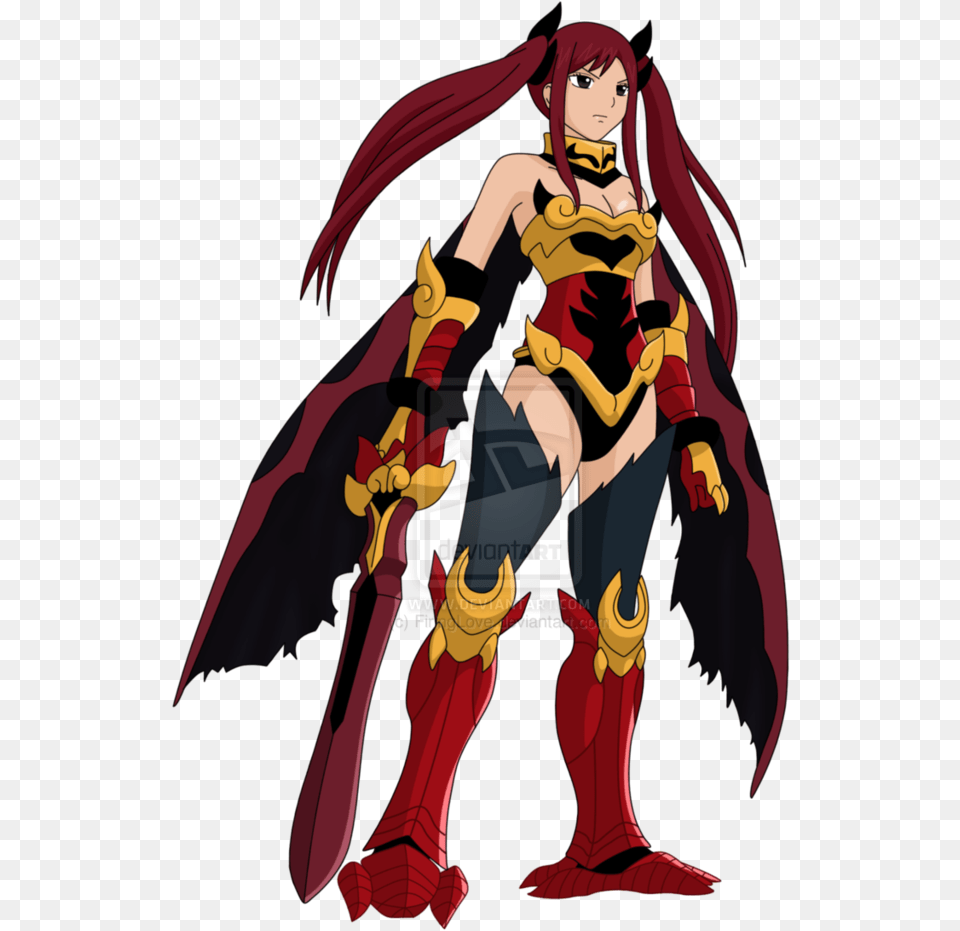 Flame Empress Armor Erza Cosplay Fairy Tail Gray Erza Armor Fairy Tail, Book, Comics, Publication, Adult Free Png Download