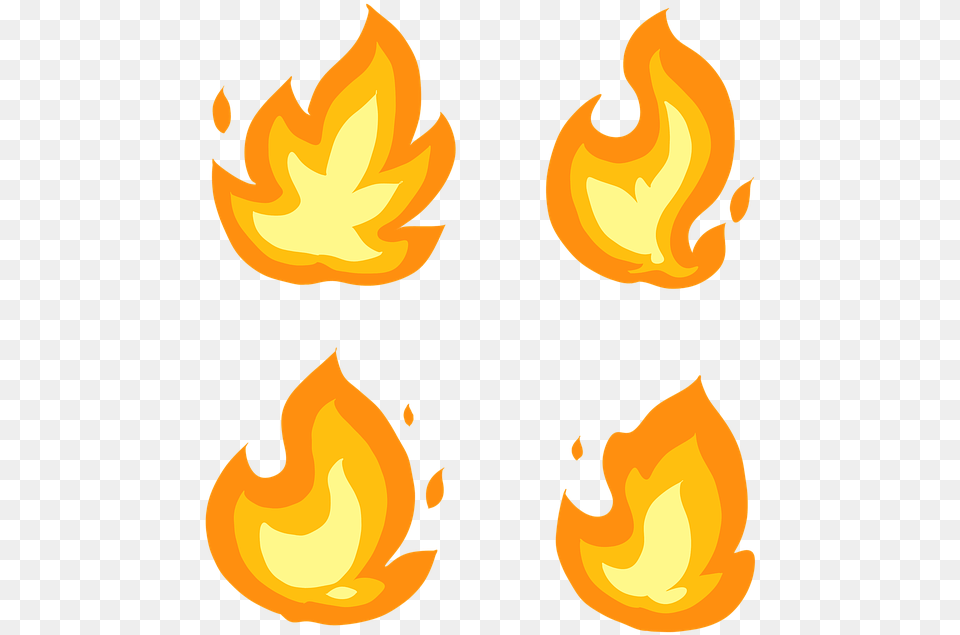 Flame Fire Hot Orange Element Icon Flat Cartoon Png