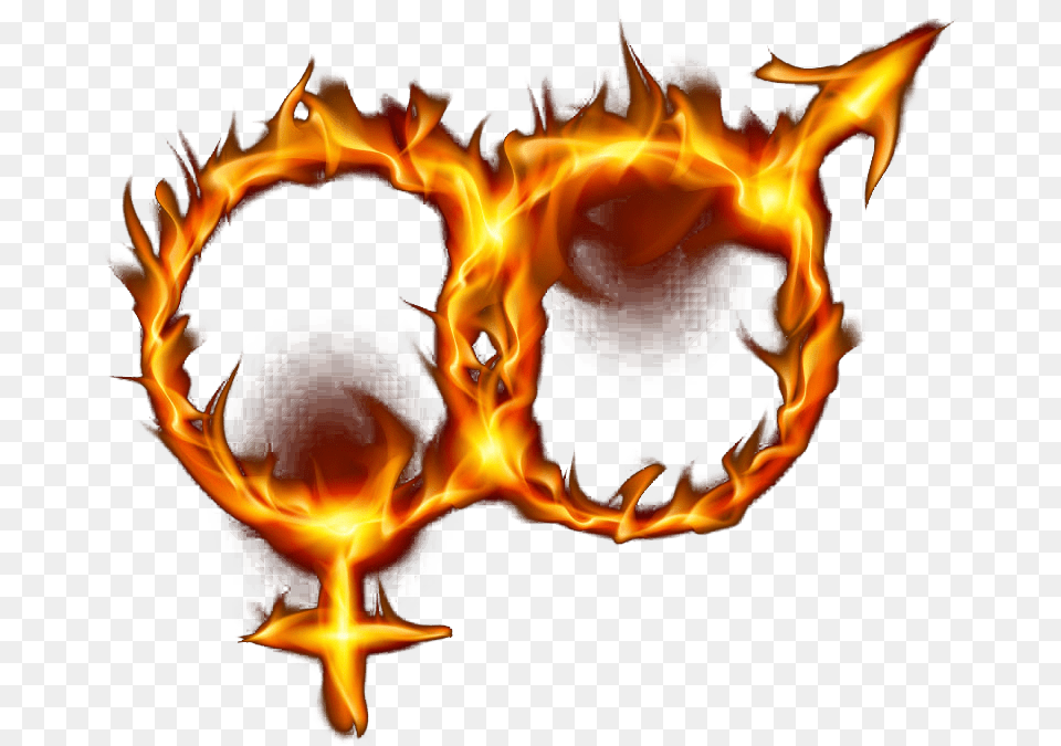 Flame Gender Symbol Fire Clip Art Male Female Symbol Fire, Bonfire, Pattern, Accessories Png Image