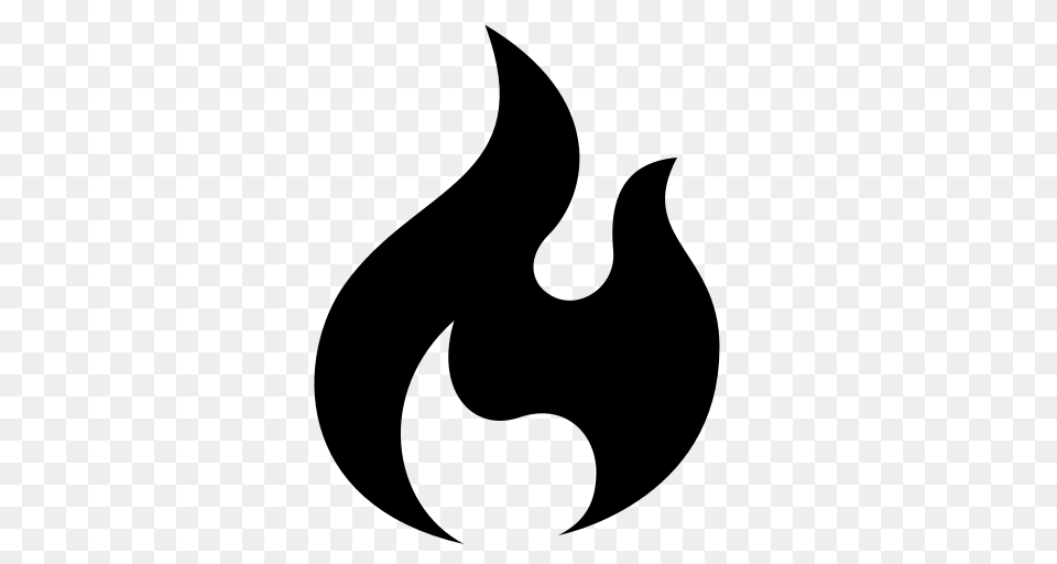 Flame Icon, Gray Png Image