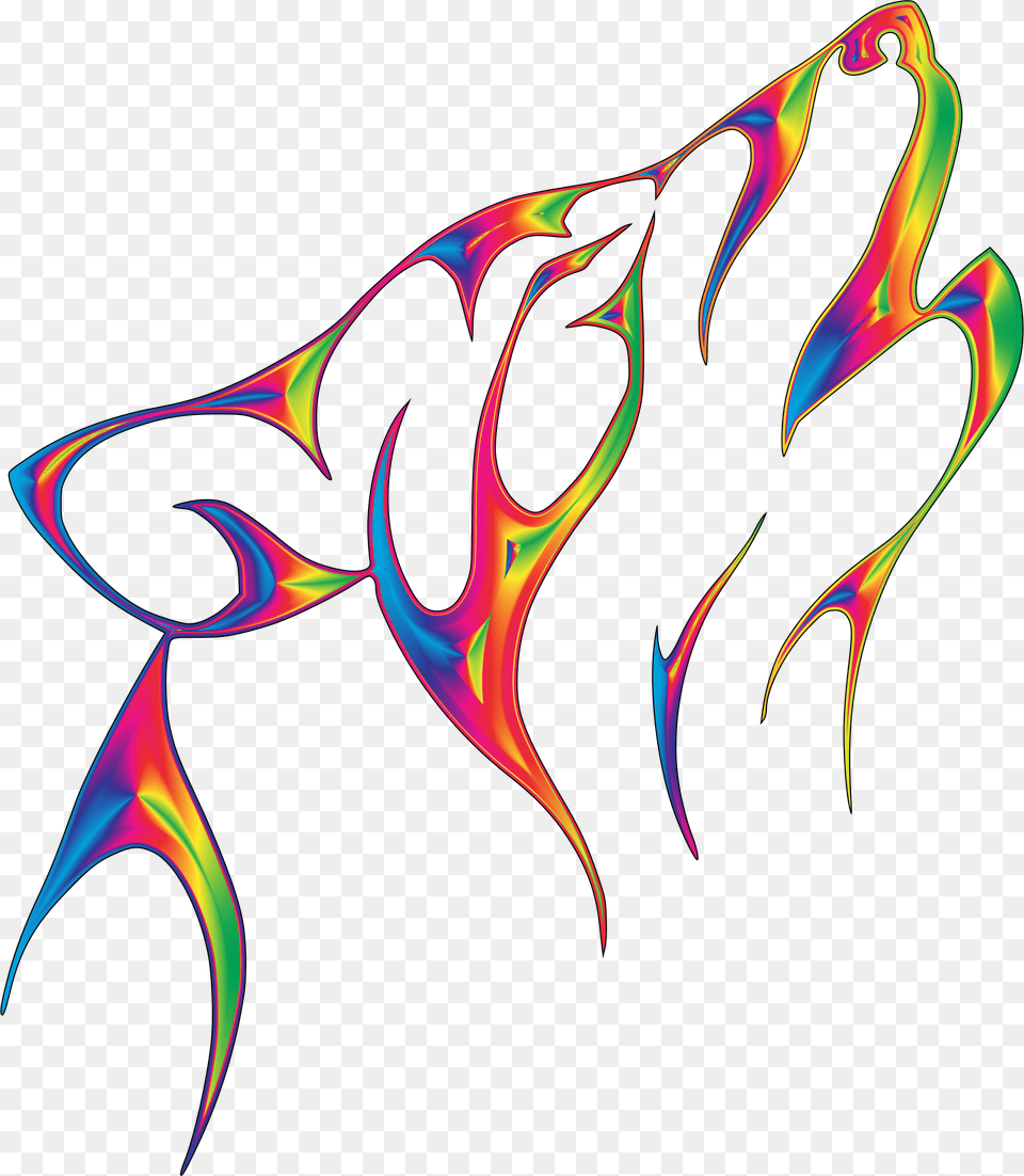 Flame Tribal Wolf No Background Icons, Accessories, Fractal, Ornament, Pattern Png Image