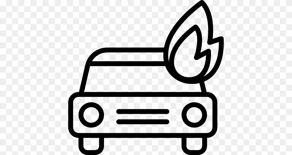 Flame Vehicle Car Transport Accident Transportation, Gray Free Transparent Png