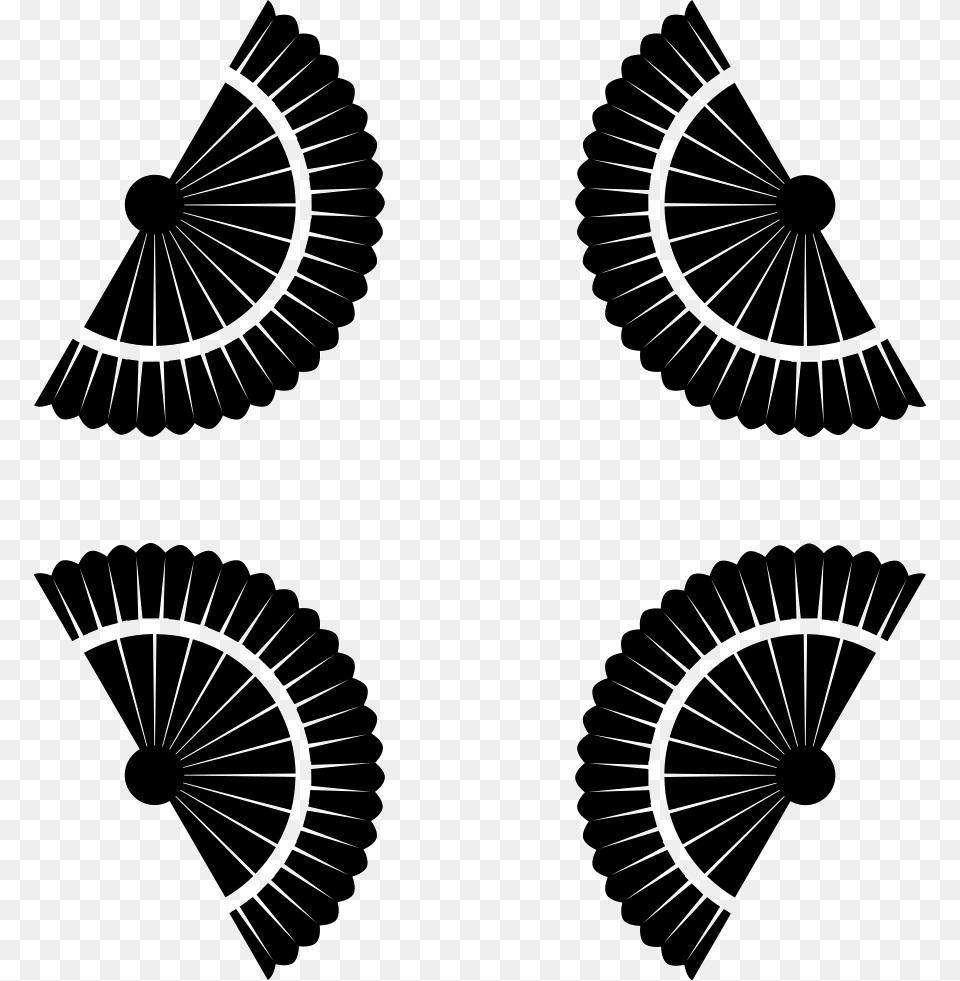 Flamenco Fans Group Of Four In Rhombus Shape Biskuit Vektor, Machine, Silhouette, Wheel Free Transparent Png