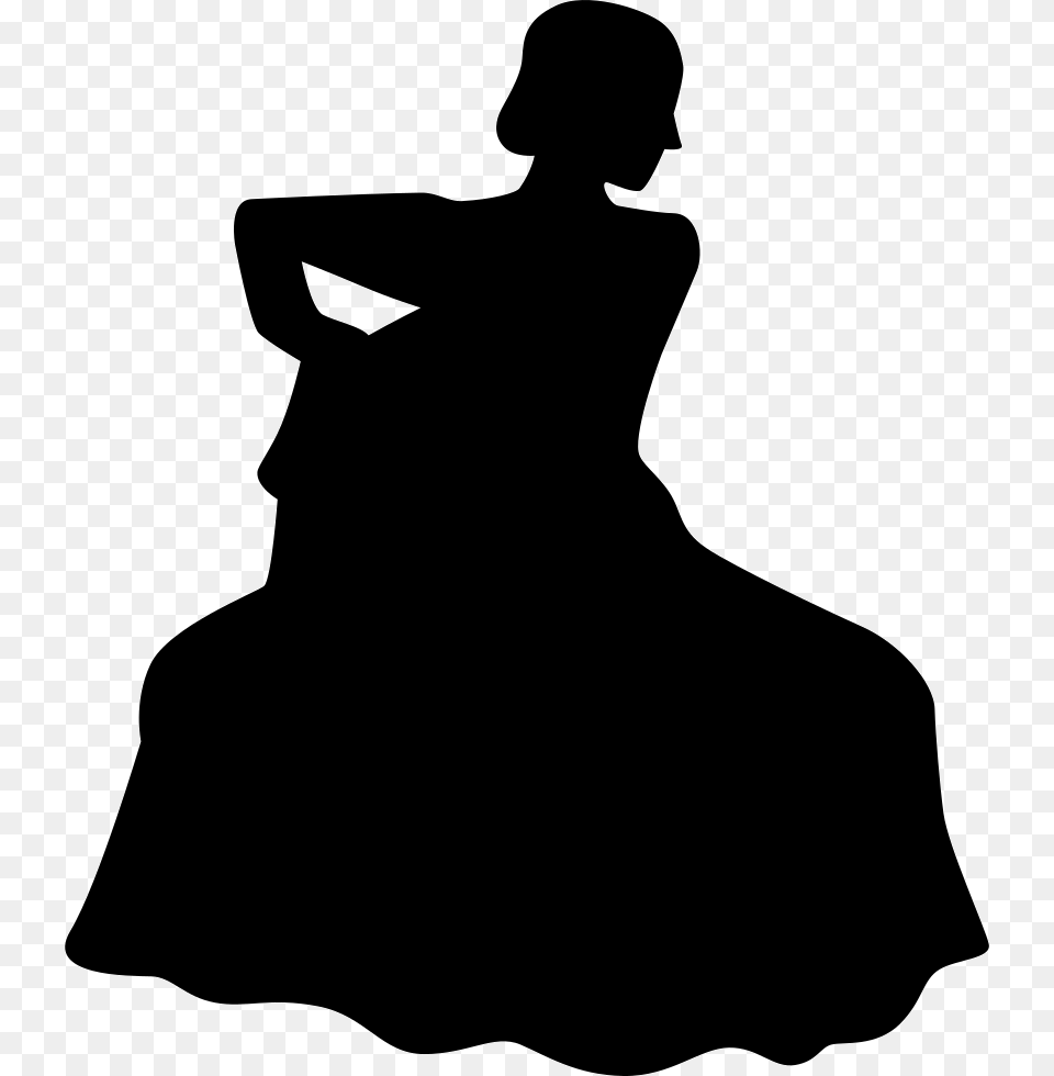 Flamenco Female Dancer Silhouette Silhouette, Clothing, Dancing, Dress, Person Free Transparent Png