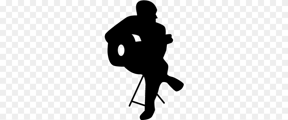 Flamenco Guitar Player Sitting Silhouette Vector Silhouette People Sitting, Gray Png