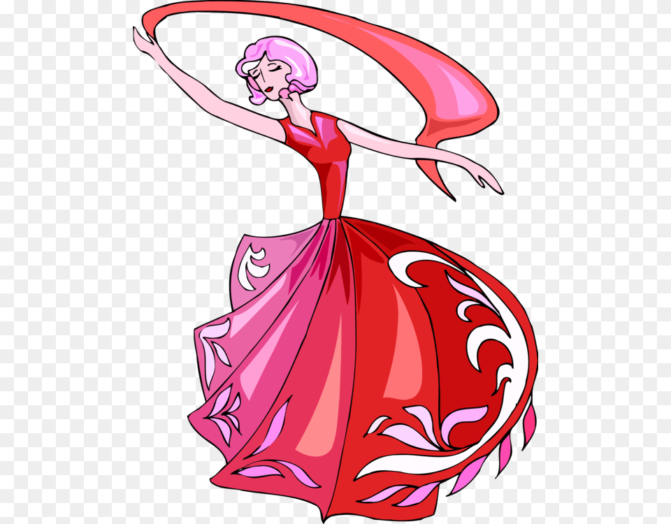 Flamenco Red Dress Dancer Drawing, Person, Dancing, Leisure Activities, Adult Free Png Download