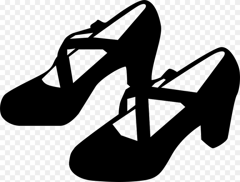 Flamenco Shoe Ballet Shoe Dance Ladies Shoes Clipart Black And White, Clothing, Footwear, High Heel, Plant Free Png Download