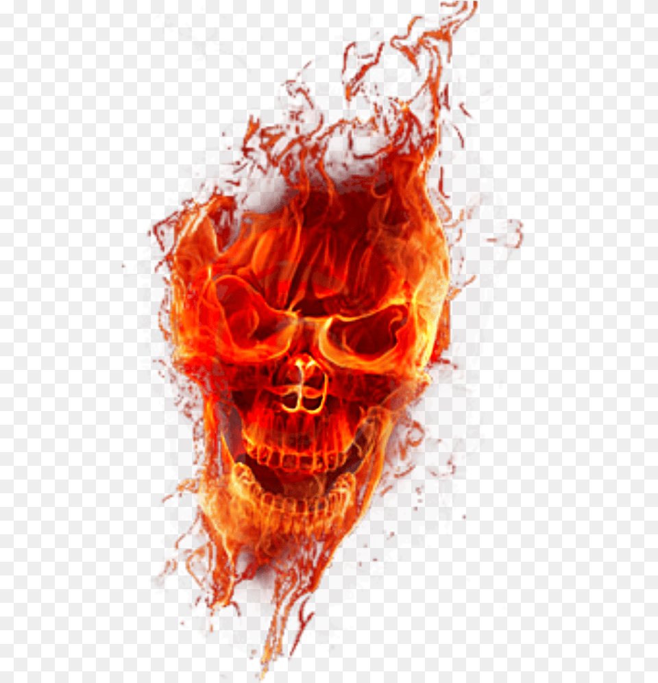 Flames Clipart Skull Flames Skull Skull On Fire, Flame, Bonfire Free Transparent Png