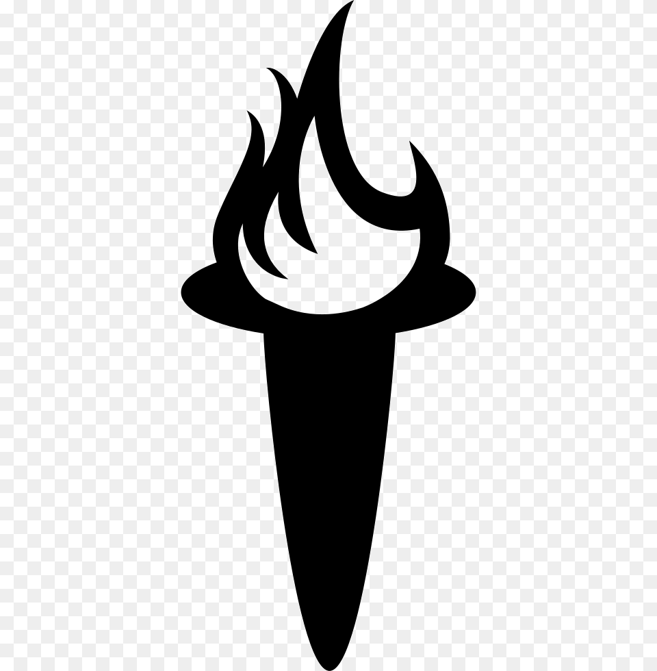 Flames On Torch Comments Silhouette, Light, Stencil, Cross, Symbol Png Image