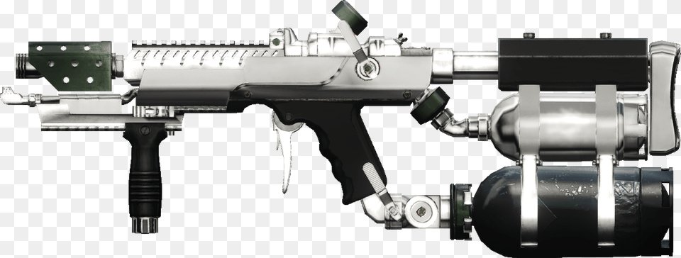 Flamethrower Chromed Combustion Assault Rifle, Firearm, Gun, Weapon, Handgun Png