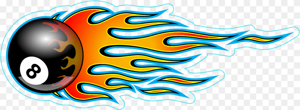 Flaming 8 Ball Sticker Hot Rod Flames, Sphere Free Transparent Png