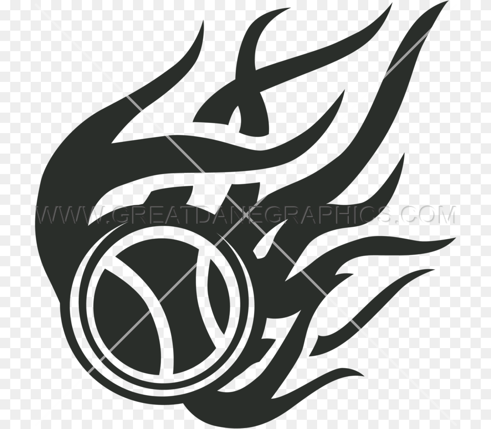 Flaming Baseball Black And White Printing Tribal Design In T Shirt, Art, Graphics, Bow, Weapon Png