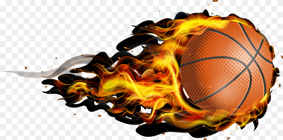 Flaming Basketball Basketball Fire Ball Logo, Sphere, Basketball (ball), Sport Free Png Download