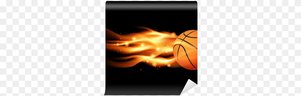 Flaming Basketball Wall Mural Pixers Flaming Basketball, Ball, Basketball (ball), Sport Free Png Download