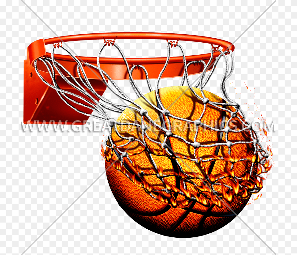 Flaming Basketball With Net Production Ready Artwork Basketball In Net, Hoop, Sport, Dynamite, Weapon Free Png