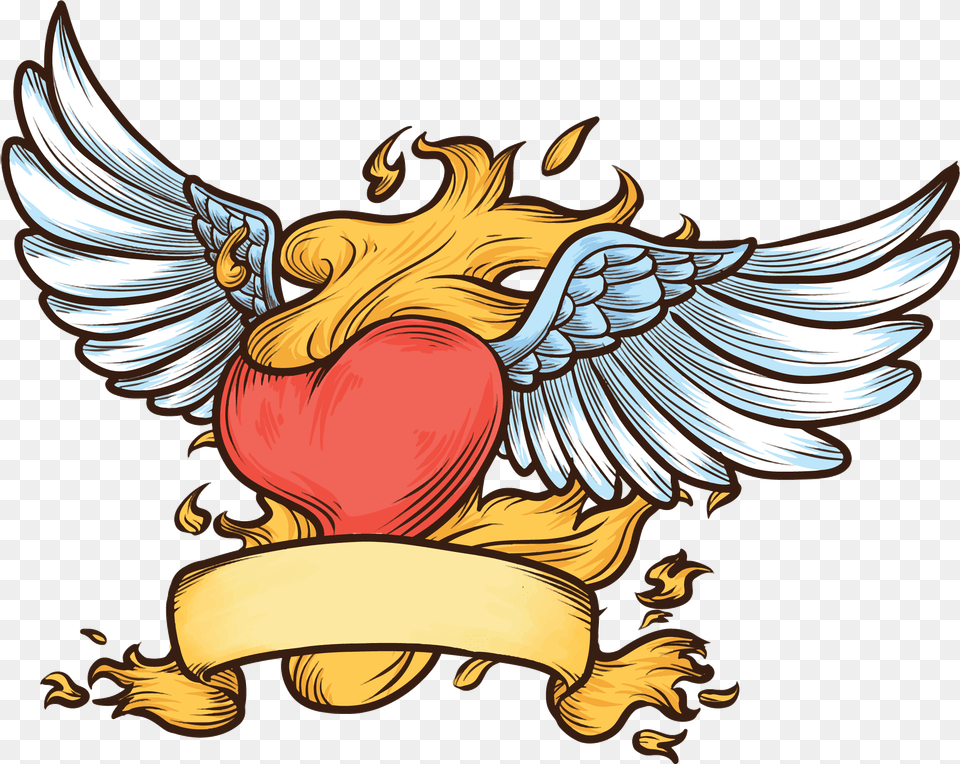 Flaming Heart Vector Illustration Vector Graphics, Emblem, Symbol, Person Free Png