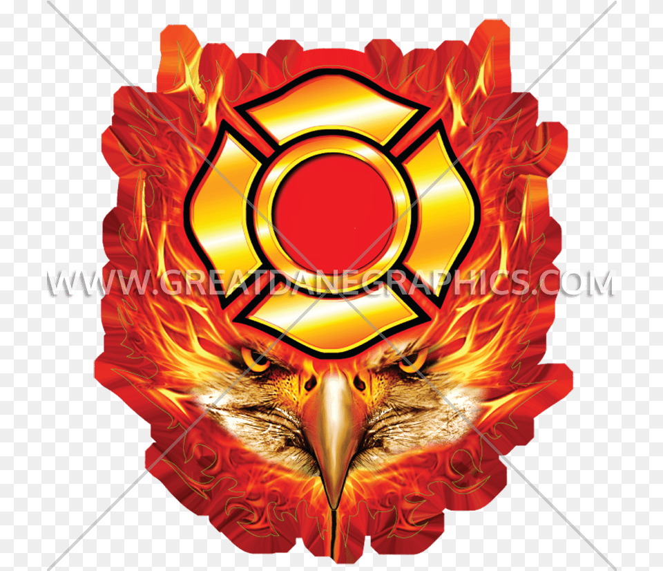 Flaming Maltese Cross Freeuse Transparent Eagle Fire Logo, Animal, Beak, Bird, Emblem Png