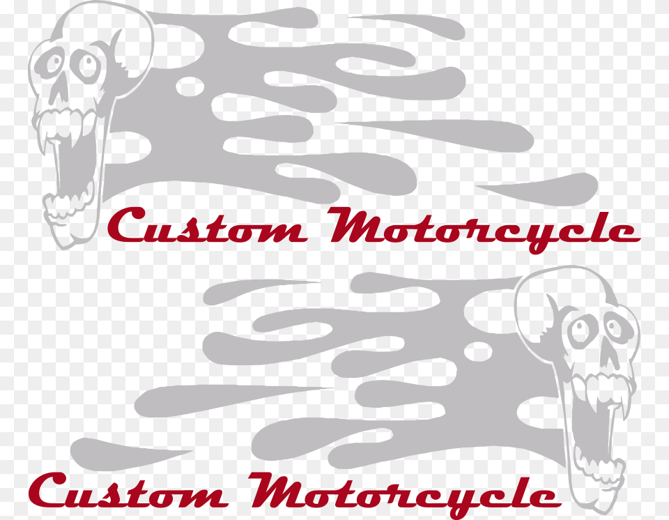 Flaming Skull Fs5 Gas Tank Decals Kiwibowties Custom Order Bow Tie For Men Women Or, Stencil Free Png Download