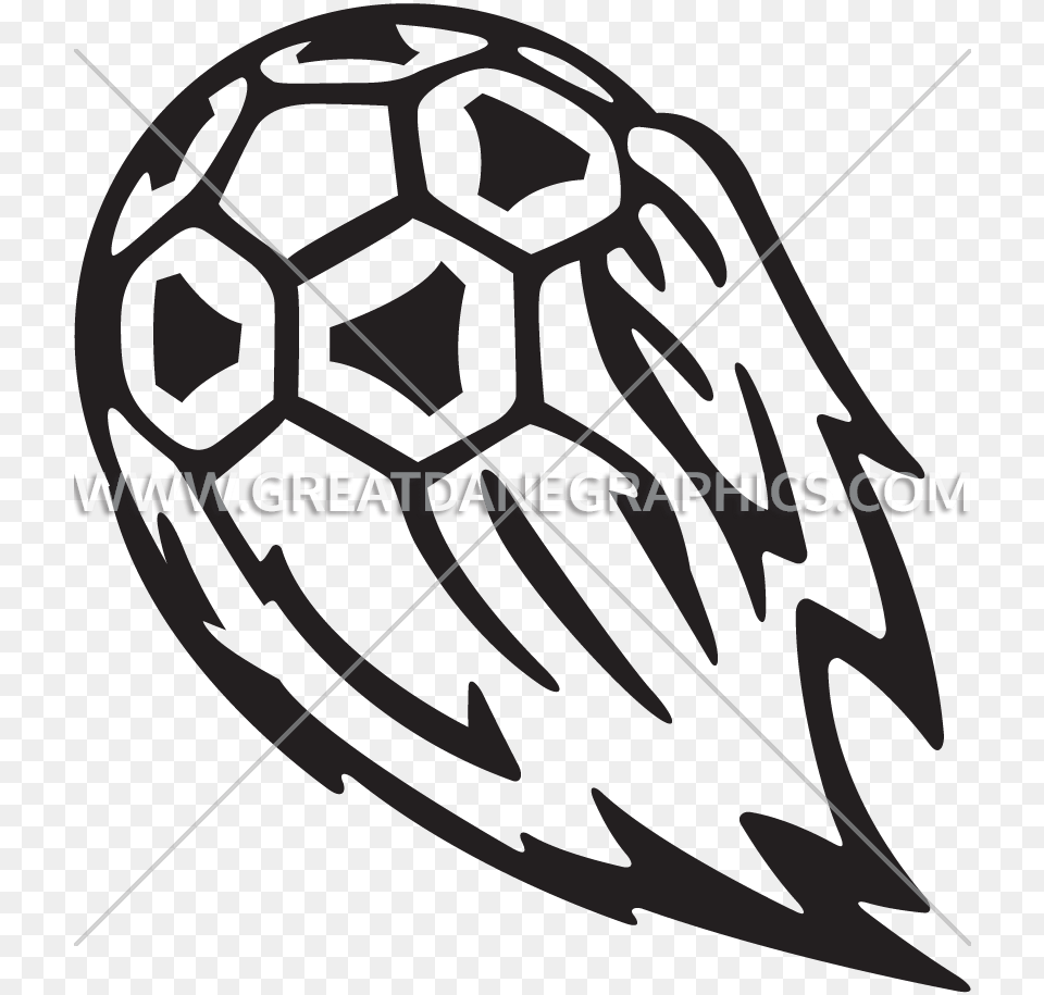 Flaming Soccer Ball Production Ready Artwork For T Shirt Printing, Bow, Weapon Free Png
