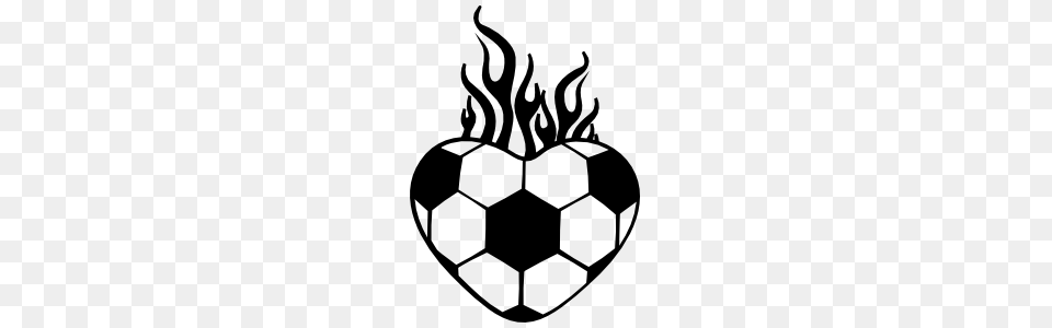 Flaming Soccer Heart Sticker, Stencil, Ammunition, Grenade, Weapon Png Image