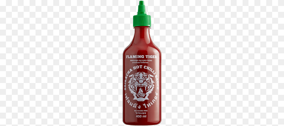 Flaming Tiger Hot Sriracha Chilli Sauce Flaming Tiger Hot Sriracha Chilli Sauce, Food, Ketchup, Bottle Free Png