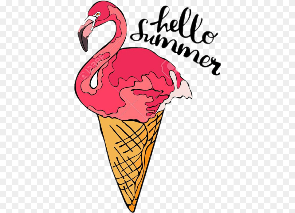 Flamingo And Ice Cream Clipart Transparent Cartoons Summer Ice Cream Clipart, Dessert, Food, Ice Cream, Person Free Png