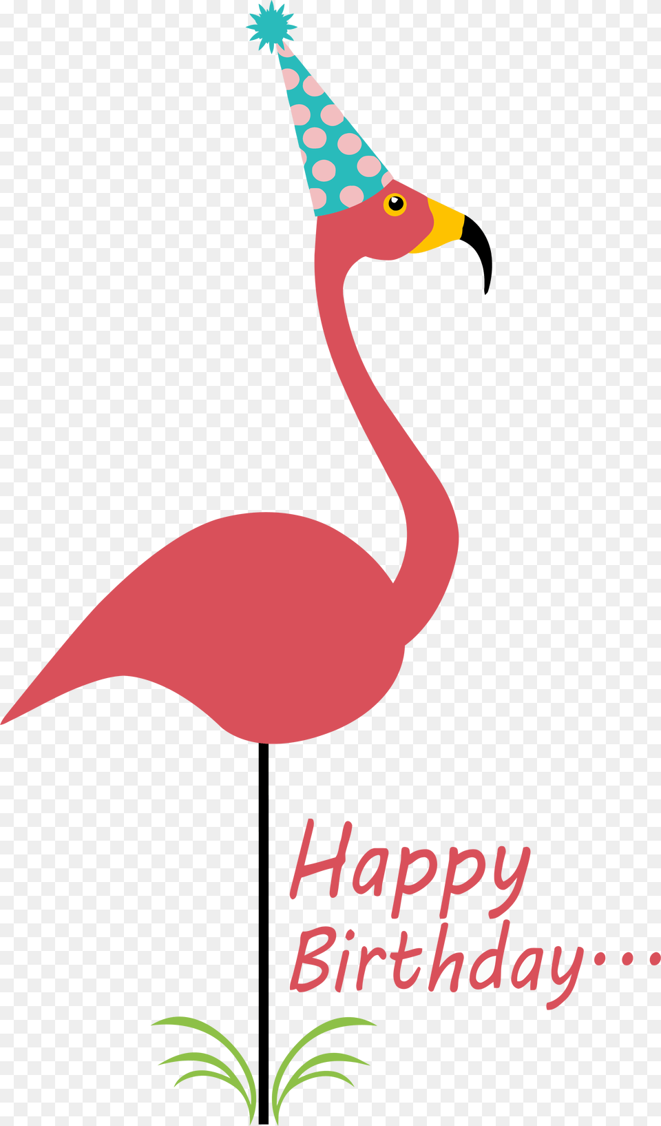 Flamingo Clipart Happy Birthday Clip Art Flamingo Birthday, Clothing, Hat, Plant, Animal Free Png Download