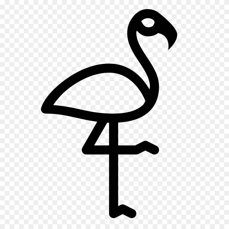 Flamingo Icon, Gray Free Transparent Png