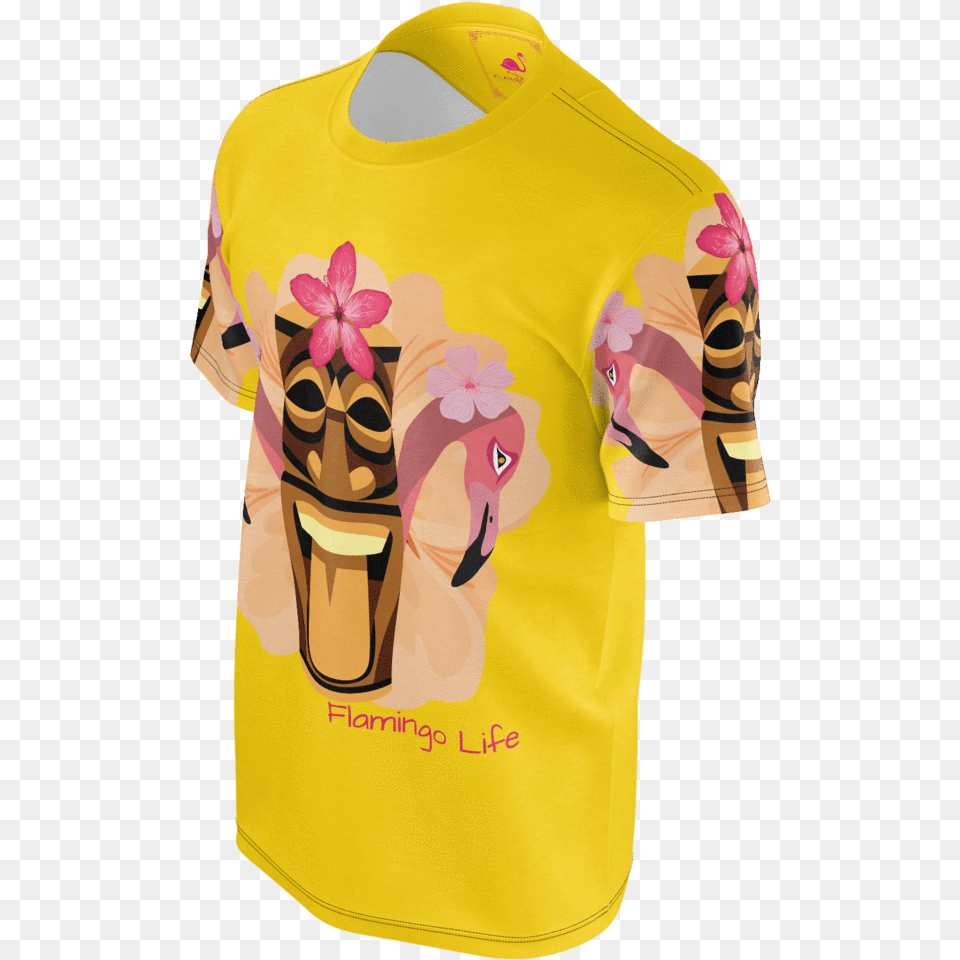 Flamingo Life Mens Tiki Head Printed Sleeve Tee Sweatshirt, Clothing, T-shirt, Shirt, Emblem Free Transparent Png