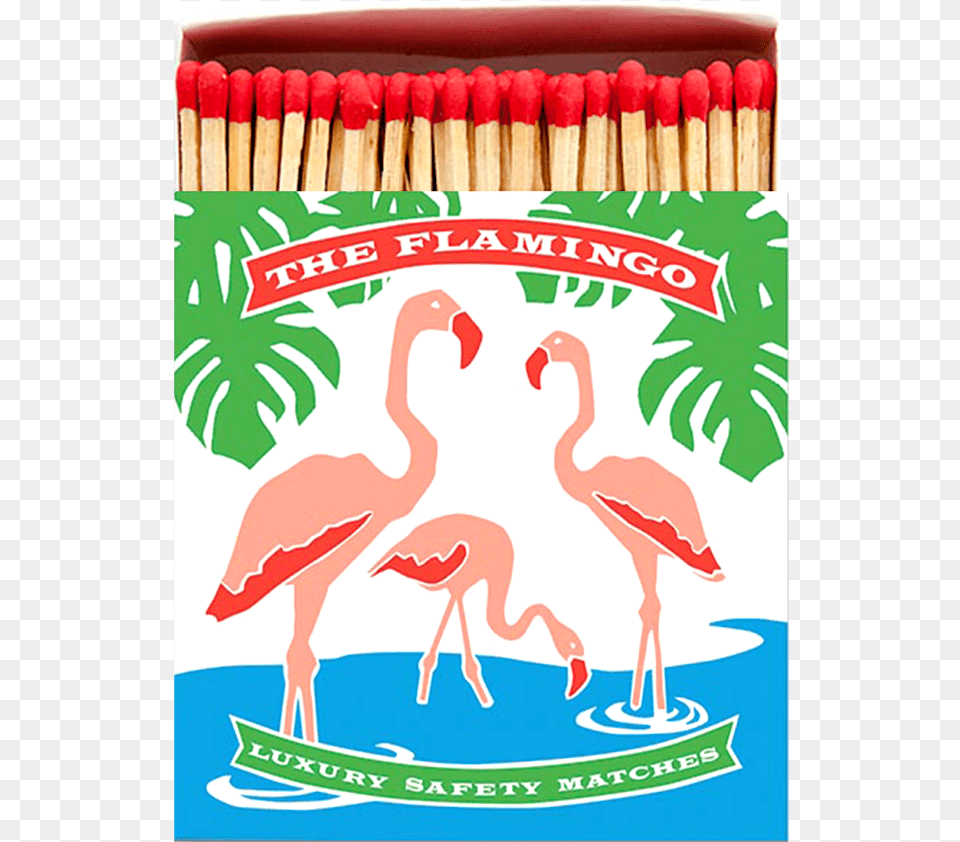 Flamingo Luxury Safety Matches, Animal, Bird, Advertisement, Poster Png Image