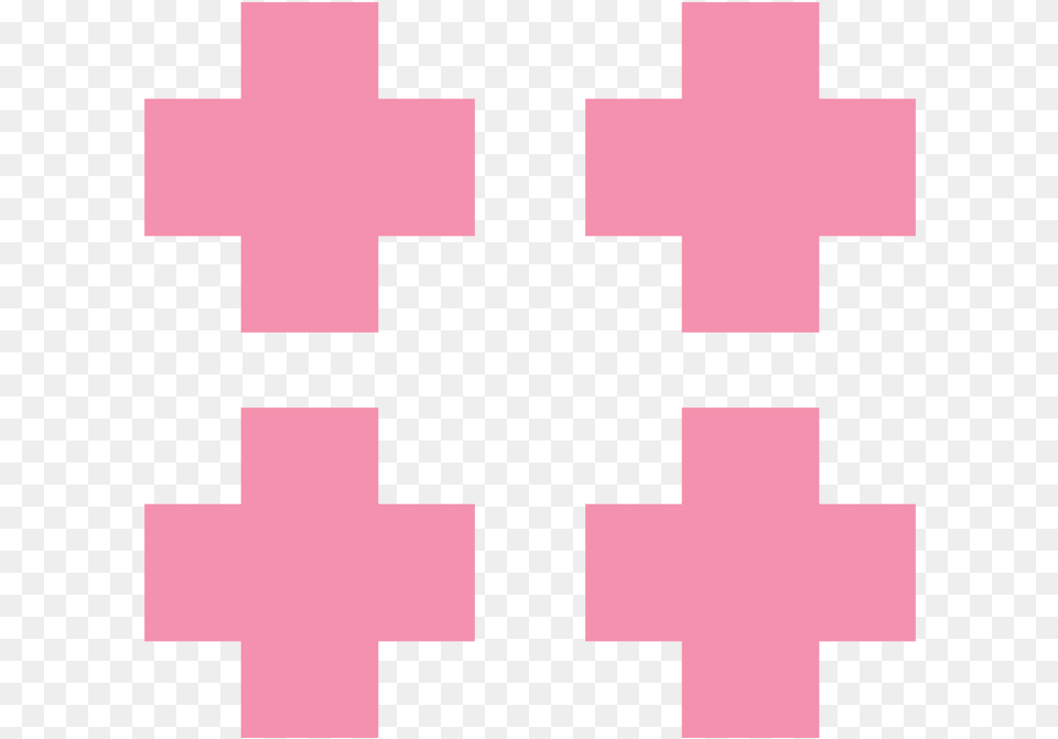 Flamingo Pink Cross On White Cross, Purple, Symbol Free Png Download