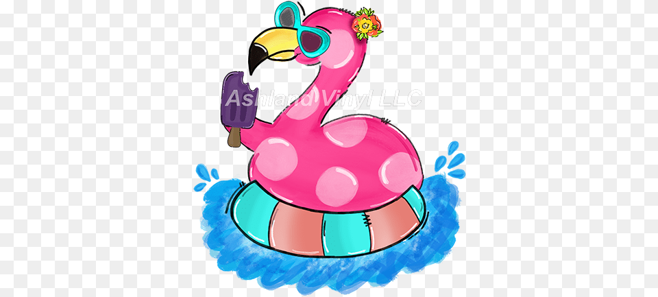 Flamingo Pool Float Htv Transfers, Birthday Cake, Cake, Cream, Dessert Png Image