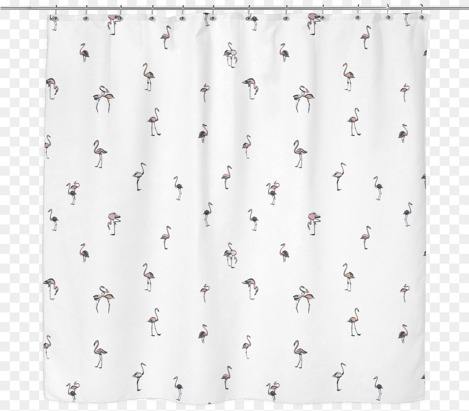 Flamingo Print Shower Curtain Duck, Shower Curtain, White Board, Person, Animal Png Image