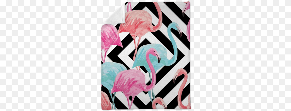 Flamingo Watercolor Pattern Geometric Background Plush Tropical Flamingo, Animal, Bird, Adult, Female Free Png Download