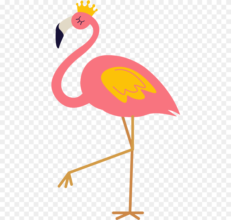Flamingo With Crown Clipart Transparent Clipart World Flamingo With Crown Clipart, Animal, Bird, Beak Png Image