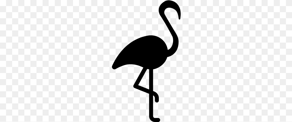 Flamingo With Leg Up Vector Knitting, Gray Free Png Download