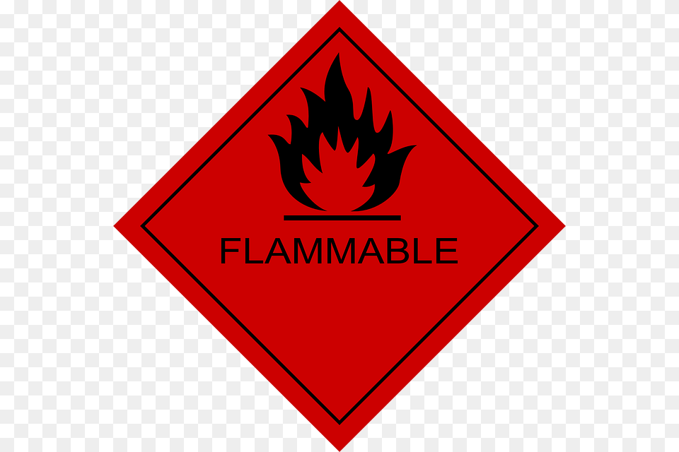 Flammable Fire Flame Hazard Sign Warning Red Highly Flammable, Leaf, Plant, Symbol, Logo Png Image