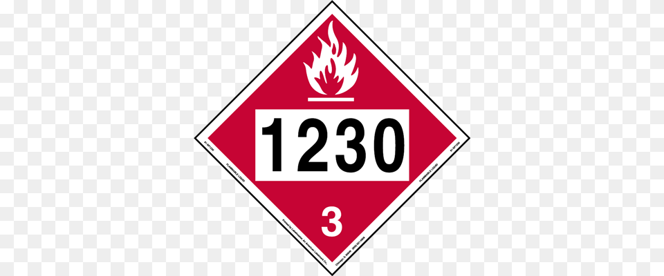 Flammable Liquid Placard Un 1230 Aluminum Sold Individually Flammable Liquid, Sign, Symbol, Road Sign Png