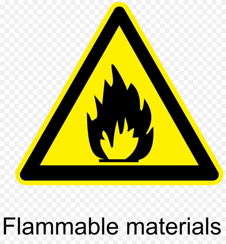 Flammable Materials Warning Sign Clipart, Symbol, Logo Png