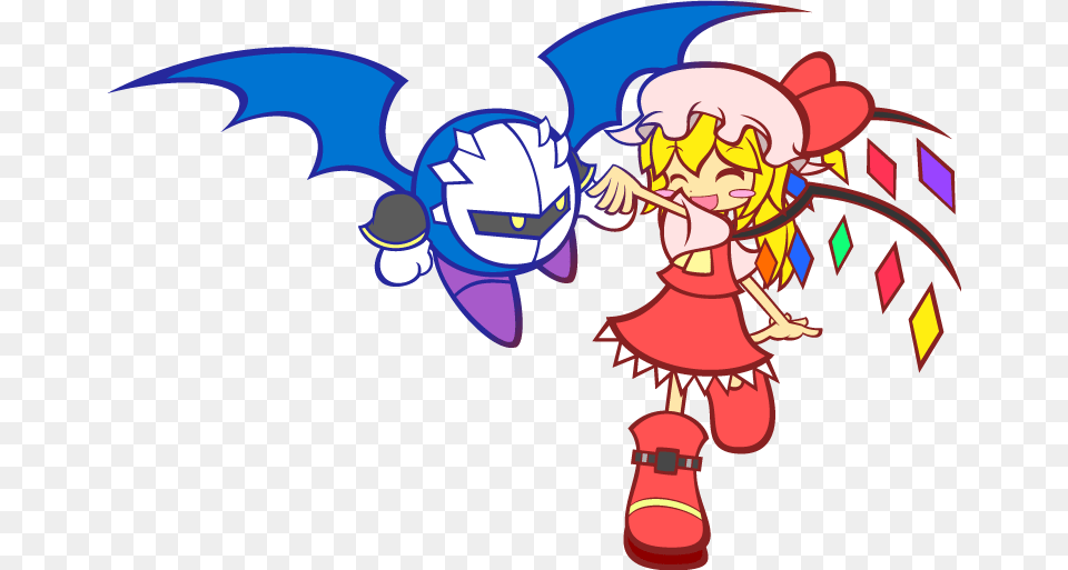Flandre Scarlet And Meta Knight Drawn By Yampk Kirby Flandre Scarlet, Baby, Person, Face, Head Free Png Download