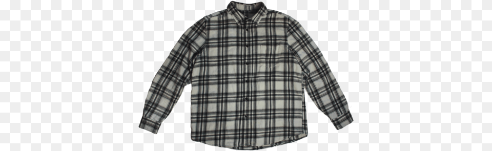 Flannel Flannel Black And White, Clothing, Dress Shirt, Long Sleeve, Shirt Png Image