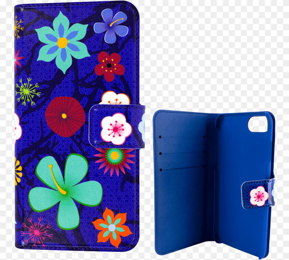 Flap Coverwallet Case For Iphone 6 Plus 7 Iwallet Blue Flower Floral Design, Accessories, Diary Png Image