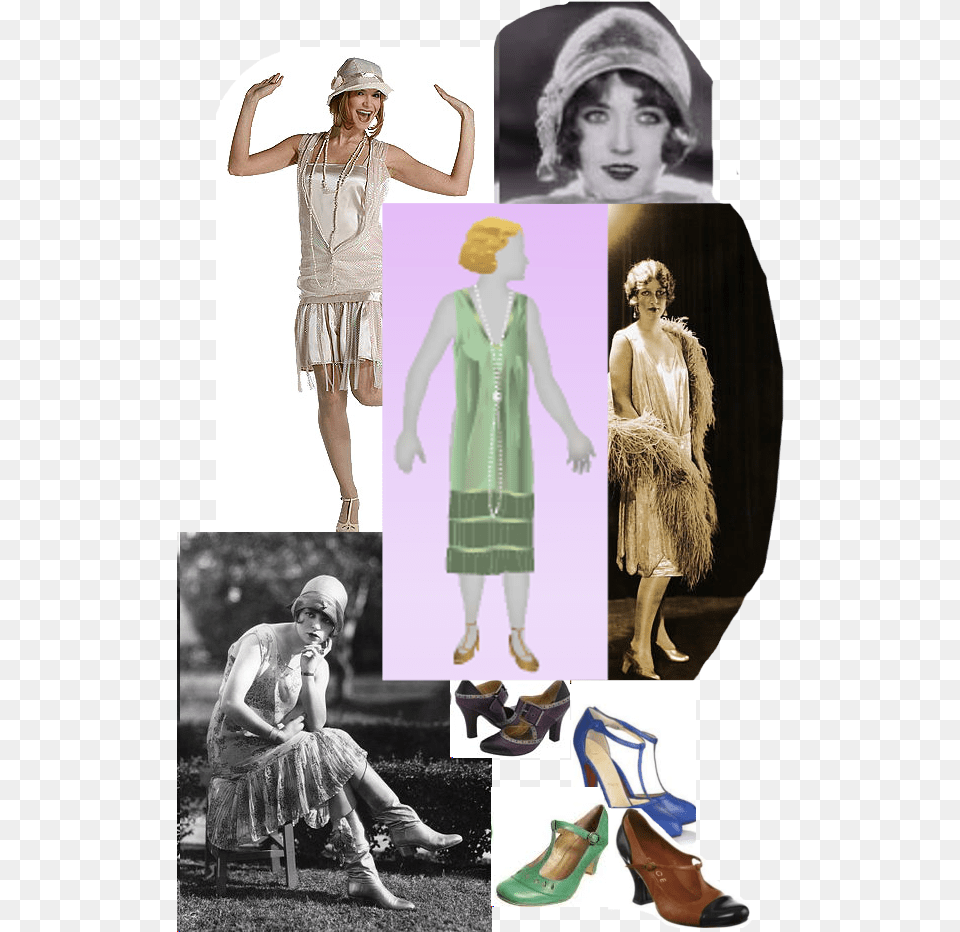 Flapper, Art, Shoe, Clothing, Collage Png